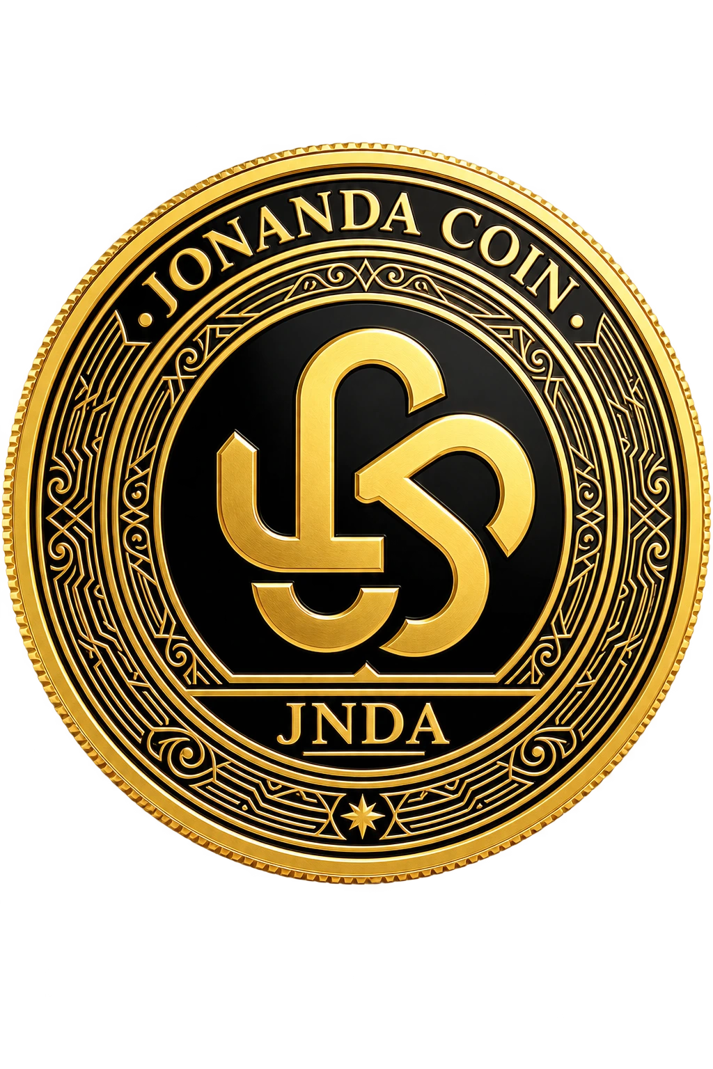 Jonanda Coin (JNDA) Official Coin Jonanda Coin (JNDA) — official gold coin with the JNDA emblem, BNB Chain digital asset